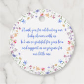 水彩花卉婴儿淋浴感谢你 フェイバータグ (裏面)