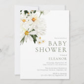水彩花卉婴儿淋浴邀请卡 招待状 (正面)