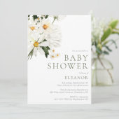 水彩花卉婴儿淋浴邀请卡 招待状 (スタンド正面)