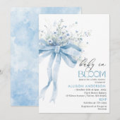 水彩花卉婴儿盛开 婴儿洗礼会 招待状 (正面/裏面)