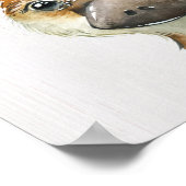 水彩花卉婴儿鸭嘴兽澳大利亚动物 ポスター (角)