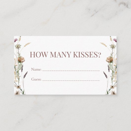 水彩花卉嬉戏亲吻游戏 エンクロージャーカード (正面)