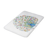 水彩花卉孔雀 バスマット (アングル)