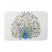 水彩花卉孔雀 バスマット (正面)