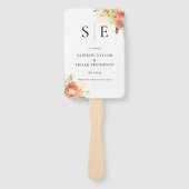 水彩花卉字母婚礼程序 ハンドファン (正面)