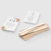 水彩花卉字母婚礼程序 ハンドファン (組立なし)