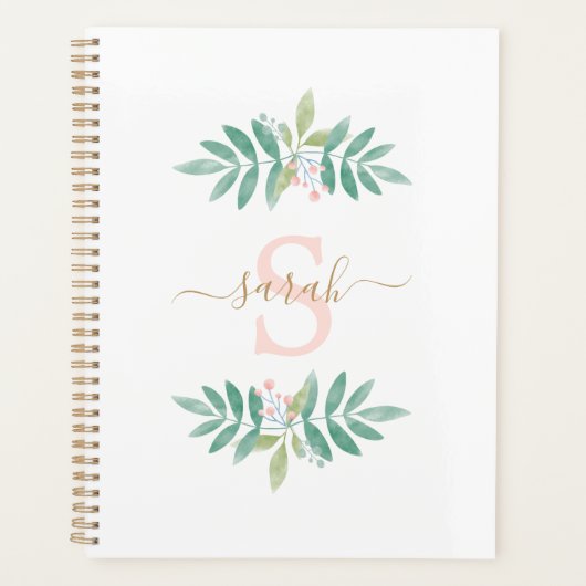 水彩花卉字母标志 プランナー手帳 (正面)
