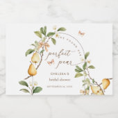 水彩花卉完美搭配梨婚前派对 スパークリングワインラベル (シングルラベル)