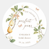 水彩花卉完美搭配梨婚前派对 ラウンドシール (正面)