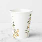 水彩花卉完美搭配梨婚前派对 紙コップ (左)