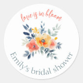 水彩花卉定制新娘茶会 ラウンドシール (正面)