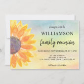 水彩花卉家族再会 招待状 (正面)