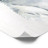 水彩花卉小企鹅,雪地动物 ポスター (角)