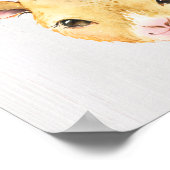 水彩花卉小山羊 ポスター (角)