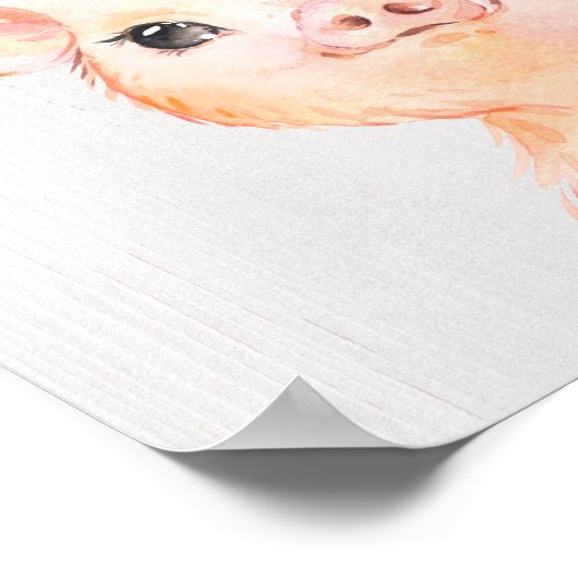 水彩花卉小豬寶寶 ポスター (角)