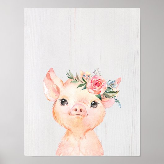 水彩花卉小豬寶寶 ポスター (正面)
