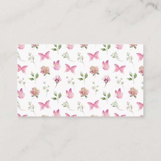 水彩花卉尿布抽奖婴儿派对 エンクロージャーカード (裏面)