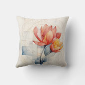 水彩花卉幾何 クッション (裏面)