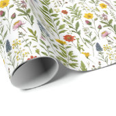水彩花卉彩色乡村图案 ラッピングペーパー (ロールコーナー)