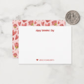 水彩花卉心形图案情人节 ノートカード (正面/裏面インサイチュ)