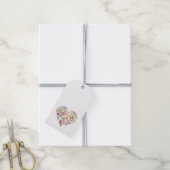 水彩花卉心形爱情 NAME 粉色 特别 ギフトタグ (より糸付き)