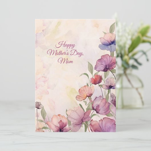 水彩花卉快乐母亲节贺卡 シーズンカード (スタンド正面)
