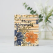 水彩花卉快乐生日 ポストカード (スタンド正面)