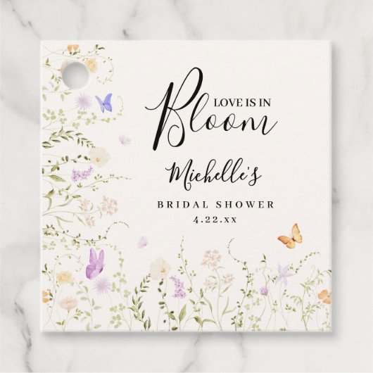 水彩花卉恋爱盛开 婚前庆祝会 フェイバータグ (正面)