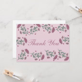 水彩花卉情人节心形感谢卡 カード (正面/裏面インサイチュ)