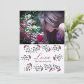 水彩花卉情人节心形照片卡 カード (スタンド正面)