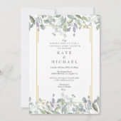 水彩花卉情侣婴儿淋浴/撒粉 招待状 (正面)