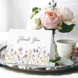 水彩花卉感谢卡 サンキューカード
