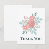 水彩花卉感谢卡 サンキューカード (正面/裏面)