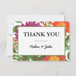 水彩花卉感谢卡 招待状