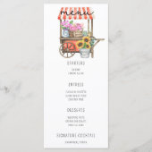 水彩花卉手推车 - 婚礼菜单 メニュー (正面)