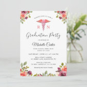 水彩花卉护理学校毕业派对 招待状 (スタンド正面)