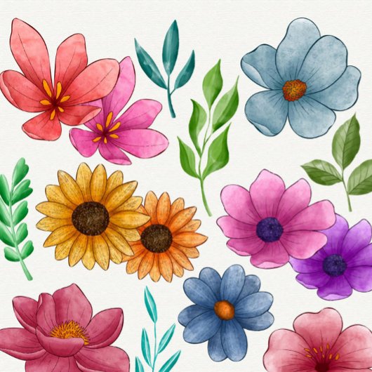 水彩花卉拖鞋 ビーチサンダル