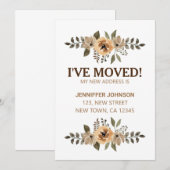 水彩花卉搬家通知卡 案内状 (正面/裏面)