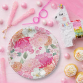 水彩花卉新娘绽放 婚前派对祝福会 ペーパープレート (パーティー)