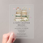 水彩花卉新生篇婴儿派对 アクリル招待状 (インサイチュ (ポータブル))