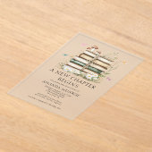 水彩花卉新生篇婴儿派对 アクリル招待状 (レイダウン)