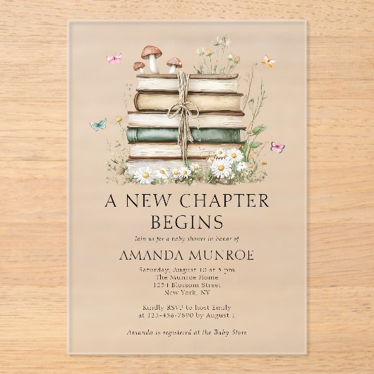 水彩花卉新生篇婴儿派对 アクリル招待状 (正面)