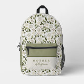 水彩花卉新郎母亲背包 プリントバックパック (正面)