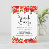 水彩花卉早午餐和气泡欢乐的婚前派对邀约 招待状 (スタンド正面)