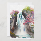 水彩花卉春日瀑布婚礼 招待状 (裏面)