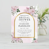 水彩花卉木蘭拱門 婚前慶祝 招待状 (スタンド正面)