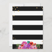 水彩花卉条纹闪光婚前派对邀请函 招待状 (裏面)