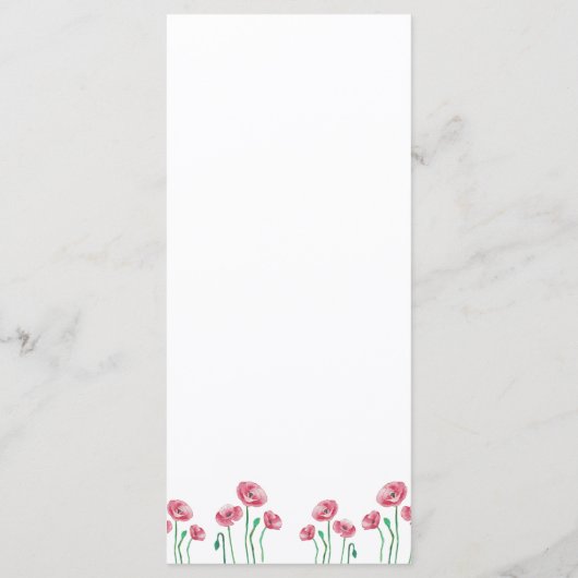 水彩花卉极简优雅菜单 メニュー (裏面)