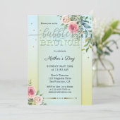 水彩花卉柔和泡沫与早午餐 招待状 (スタンド正面)