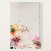 水彩花卉柔和色彩 可定制名称 ノートブック (裏面)